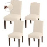 LuxusKollektion Hängedekoration Stuhlhussen Jacquard Bezüge Esszimmerstühle Passform Set von 4 Beige