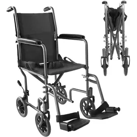 PEPE Mobility Rollstuhl Faltbar Leicht Schmal (38 cm Sitz) Schwarz