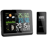 Miraval Funk-Wetterstation mit Farbdisplay Außensensor Schimmelwarner Hygrometer Barometer Datumsanzeige