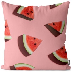 Kissenbezug, VOID (1 Stück), Wassermelone Pink Pool Party Obst wassermelone wasser melone obst som bunt 40 cm x 40 cm