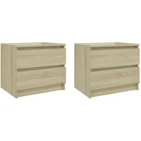 VidaXL Nachttische 2 Stk. Sonoma-Eiche 50x39x43,5 cm Holzwerkstoff