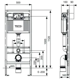 TECE WC-Modul mit Uni-Spülkasten Bauhöhe 1120 mm