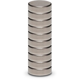 Maul Magnet (Ø x H) 10 mm x 3 mm Scheibe Silber 10 St. 6166396