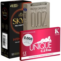 Kondomotheke® Latexfreie Kondome - 3-Sorten-Pack B (19 Kondome) 19 St