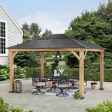 Sunjoy Zedernholz Gazebo BRURI & 336cm x 394cm, anthrazit