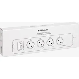 Navaris Steckdosenleiste 4-fach Weiß 2 St.