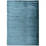 TOM TAILOR HOME »Shine uni«, rechteckig, Handweb Teppich, 100% Viskose, handgewebt, mit elegantem Schimmer, blau , , Maße cm B: 250 H: 1