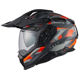 NEXX X.WED3 Trailmania Motocross Helm, grau-orange, Größe XL