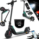 Kesser KESSER® E-Scooter mit Straßenzulassung 40km Reichweite Faltbarer Elektro 36V / 10 Ah Batterie Roller Belastung bis 120kg 450W Motor 10" Reifen LCD-Display und universelle Smartphonehalterung