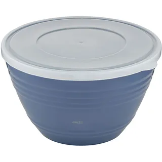 Emsa Prep&Bake Kunststoff-Rührschüssel 4,15 L, mit Deckel rutschfester Boden, Ausgießlippe, spülmaschinenfest, 4,15 L, blau