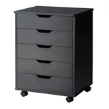 Costway Rollcontainer 5 Schubladen 49,5 x 41 x 66,5 cm Schwarz