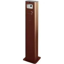 Stil Casa Aschenbecher Säule, lackierter Stahl, 17,5x10,5xh. 106 cm, internes Behältnis, Bodenbefestigung, Schlossverschluss, Corten.
