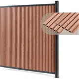 [neu.holz] Gartenzaun Erweiterungsmodul 185 x 175 cm Braun/WPC