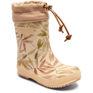 Bisgaard Unisex Kinder Thermo Rain Boot, Beige Leaves, 25 EU