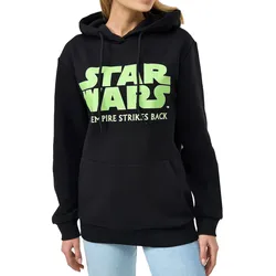 RE:COVERED X STAR WARS Damen Kapuzen-Pullover mit ""The Empire Strikes Back"" Schriftzug-Print Hoodie MMSTW2399 Schwarz - L