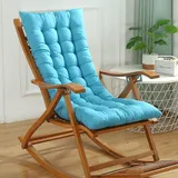 TAYGUM Hochlehner Auflagen 8cm, Gartenstuhlauflagen Hochlehner 120x50 Mit Bändern, Bequeme Sitzauflagen Gartenmöbel, Stuhlauflage Sitzkissen Indoor Outdoor Rückenlehne Auflage(Lake Blue)