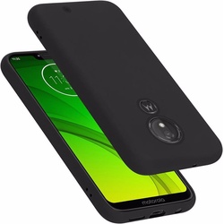 Cadorabo TPU Liquid Silicone Case Cover (Motorola Moto G7 Power), Smartphone Hülle, Schwarz