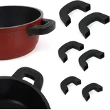 Sollbry - Topfgriffe aus Silikon, 6er-Set, Wärmeisolationszubehör, Anti-Heißschutz, geeignet für Bratpfannen, Eintopftöpfe, Bratpfannen