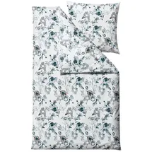 Södahl Flower Burst Satin Blau 135 x 200 cm + 80 x 80 cm