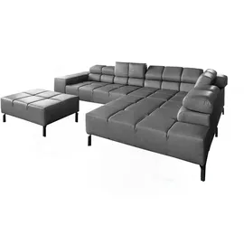 KAWOLA Ecksofa NELSON anthrazit Leder Relaxfunktion