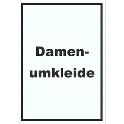 Damenumkleide Schild mit Text hochkant A5 (148x210mm)