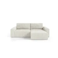 furnisell Eckcouch Cord 2-Sitzer Beige