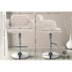 CLP Barhocker Dublin Stoff beige/chrom