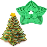 Luxuskollektion 3D Weihnachtsbaum Stern Ausstechformen Set 10