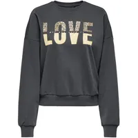 Only Onltammie Sweatshirt Leo Print Schwarz L