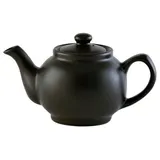 Price & Kensington Teekanne für 2 Tassen, aus hochwertigem Steingut, Teekännchen matt schwarz, mikrowellen- und spülmaschinenfest, Vintage Teebereiter
