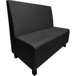 SCHMIDT | Gastrobank mit Fuß | B:H 120 x 103 cm | Schwarz | Glatt | Leder
