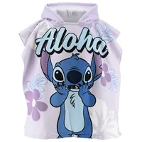 stitch Kinder Badeponcho mit Kapuze 55x110 cm in Lila | Gr.: onesize