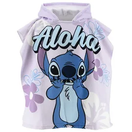 stitch Kinder Badeponcho mit Kapuze 55x110 cm in Lila | Gr.: onesize