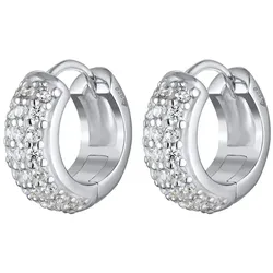 KUZZOI Herren Creolen Zirkonia Funkelnd Elegant 925 Silber OneSize 