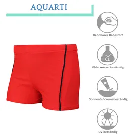 Aquarti Gestreifte Badehose Rot/Schwarz 164