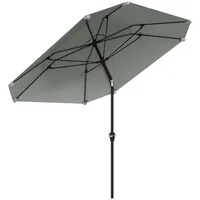 Outsunny Sonnenschirm Ø233 cm, Sonnenschirm mit Knickfunktion, achteckig Balkonschirm