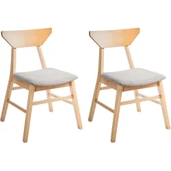 Esszimmerstuhl 2er Set HOPKINS Holz Hellbraun