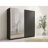 INOSIGN Kleiderschrank »Kleiderschrank Fresno mit 5 Einlegeböden, Spiegel und Kleiderstange«, Garderobe mit 2 Schwebetüren, B/H/T 150/207/62 cm schwarz , 82011131-0 BHT 150,6 cm x 207 cm x 61,5 cm