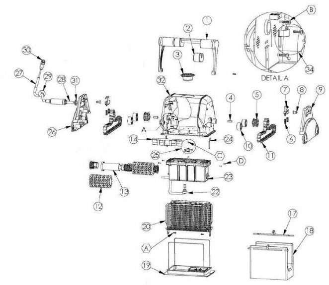 Unterteil / Filterträger für Dolphin Dynamic Plus Poolreiniger