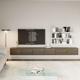 Selsey Framme Hängendes TV-Board 300 cm Braun Holz