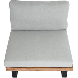 Mendler Lounge-Sessel HWC-H54, Garten-Sessel, Spun Poly Akazie Holz FSC®-zertifiziert Aluminium ~ hellbraun, Polster hellgrau