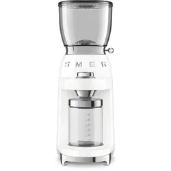 SMEG CGF01WHEU, Mühle mit Mahlwerk, 350 g, Kegelmahlwerk, Edelstahl, 450 RPM, We