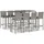 vidaXL Gartenbar-Set 9-tlg. Grau