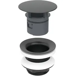Geberit Ablaufventil, nicht verschließbar, 5 cm, Montagezubehör, schwarz matt