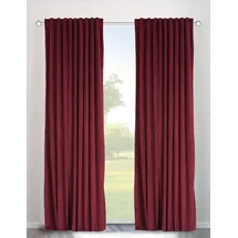 OTTO home Vorhang Velvet uni (2 St), Multifunktionsband, blickdicht, Blickdichter Samt, 2-er Set, edel, Gardine, multifunktional rot 140 cm x 225 cm