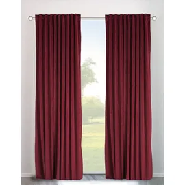 OTTO home Vorhang Velvet uni (2 St), Multifunktionsband, blickdicht, Blickdichter Samt, 2-er Set, edel, Gardine, multifunktional rot 140 cm x 225 cm
