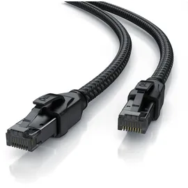 Primewire Patchkabel CAT 8 mit Baumwollmantel, Gigabit Ethernet LAN Kabel, 40 Gbit/s S/FTP PIMF Netzwerkkabel - 7,5m