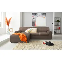 DOMO collection Ecksofa »Topper L-Form«, mit Recamiere, wahlweise mit Schlaffunktion braun