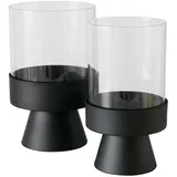 Boltze Windlicht Pallas Glas Schwarz
