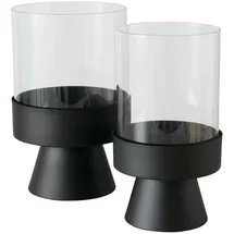 Boltze Windlicht Pallas Glas Schwarz